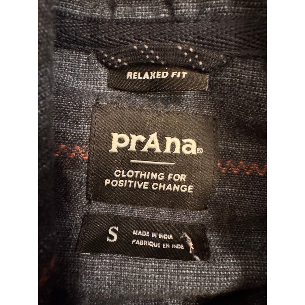 NWT prAna Men's Westbrook Hooded Flannel Stormy Night Sz S - Picture 3 of 5